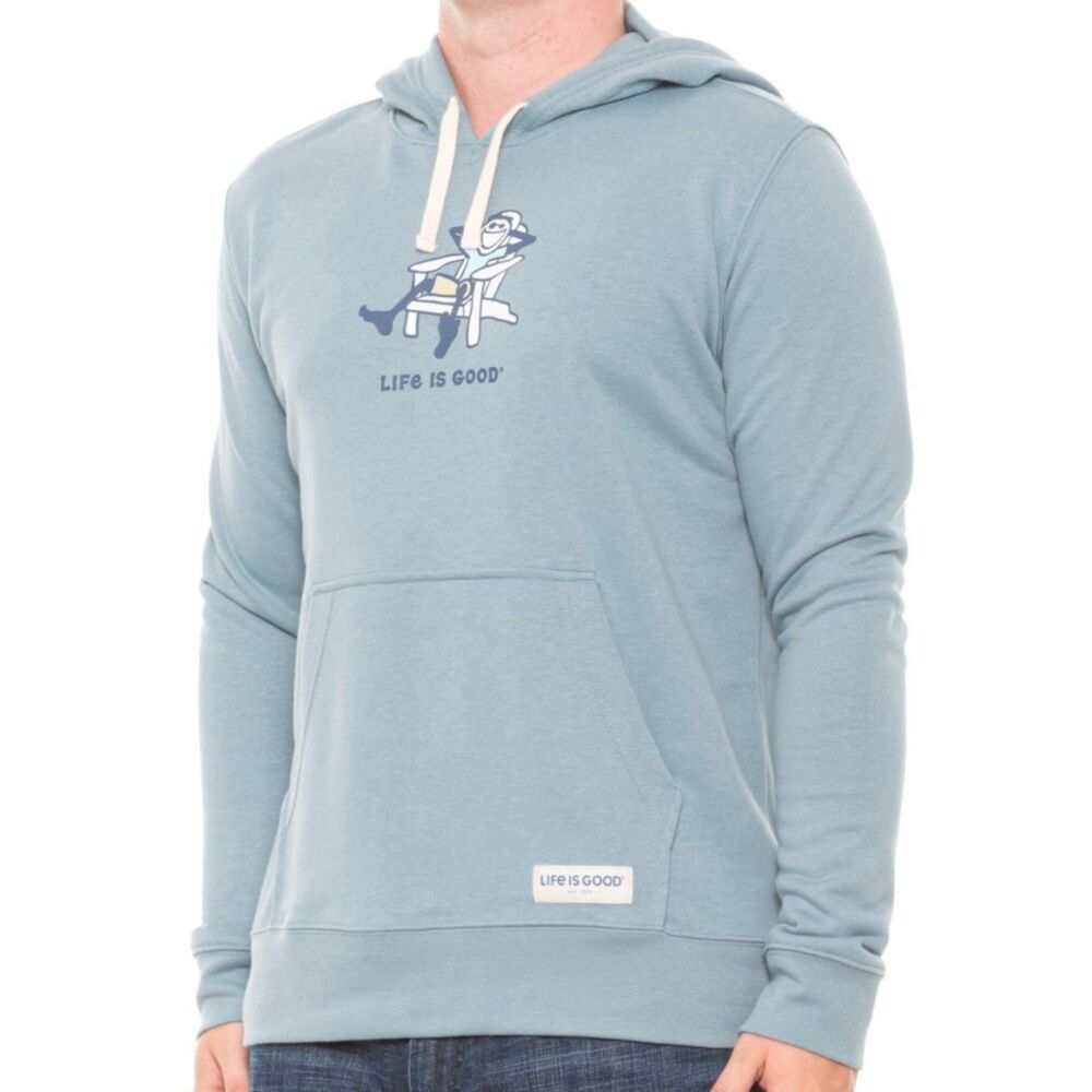 Life is Good NWT Sz L Smokey Blue  French Terry Adirondack Jake Hoodie